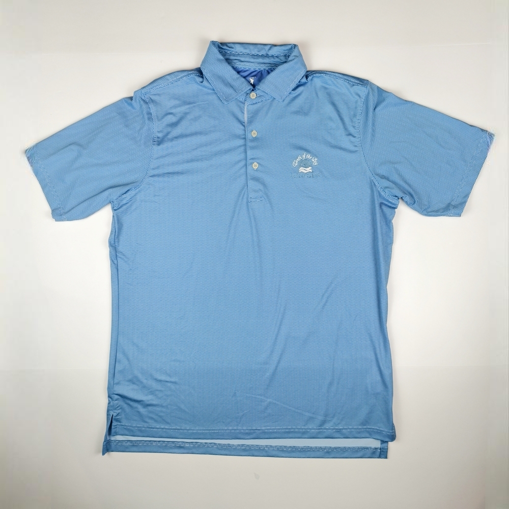 Fairway & Greene Polo Men M Blue Teeth of the Dog Golf Resort Collectible Tee